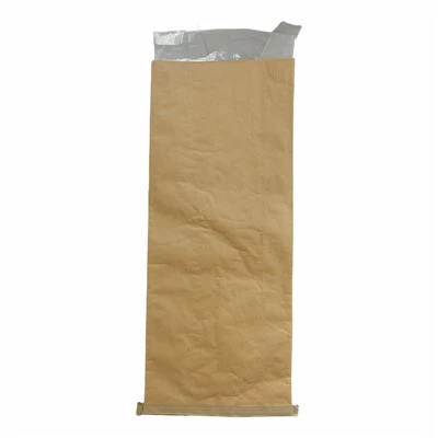 Saco de papel crepom com fundo costurado composto de plástico e papel